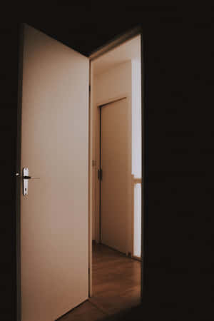 Open Door Dark Room Wallpaper