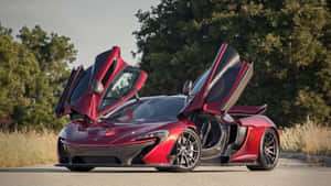 Open Door Mclaren Red Car Wallpaper