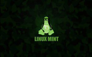 Operating System Linux Mint Logo With Penguin Tux Wallpaper