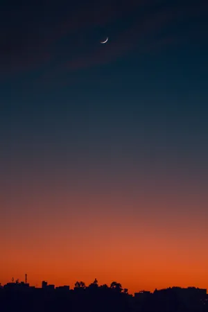 Orange And Blue Evening Sky Wallpaper