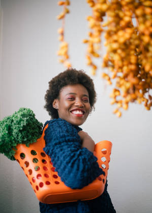 Orange Basket Lettuce Wallpaper