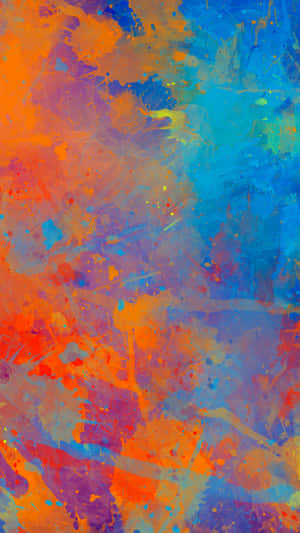 Orange Blue Paint Splash Wallpaper