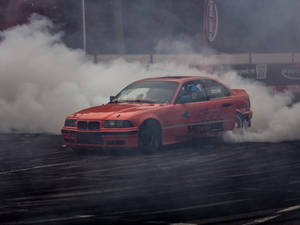 Orange Bmw E36 Drift Cars Wallpaper