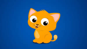 Orange Cartoon Cat Wallpaper