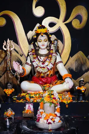 Orange Flowers Lord Shiva 8k Wallpaper