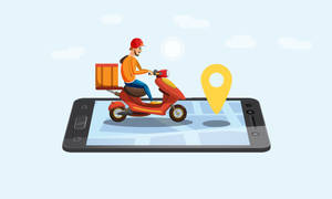 Orange Food Delivery Gps Art Wallpaper