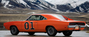 Orange General Lee Car Wallpaper