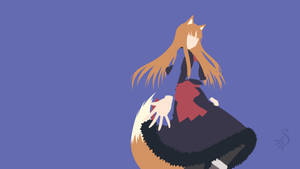 Orange Hair Fox Girl Minimalist Anime Wallpaper