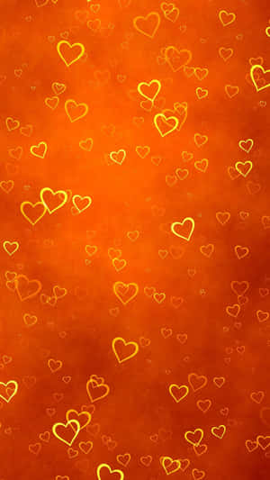 Orange Iphone Neon Hearts Wallpaper