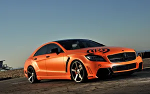 Orange Mercedes-benz Sedan Car Hd Wallpaper