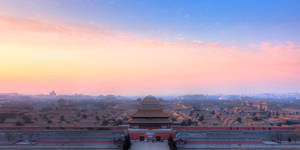 Orange Sunset In Forbidden City Wallpaper