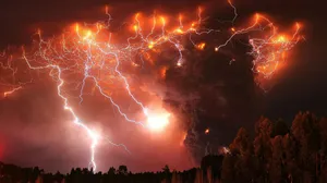 Orange Thunderstorm Wallpaper