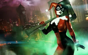Original Harley Quinn With Mallet 3d Art Wallpaper