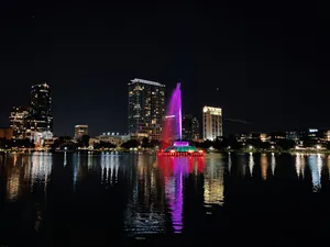 Orlando Lake Eola Nighttime Skyline Wallpaper