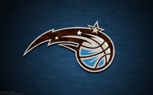 Orlando Magic Logo In Blue Wood Wallpaper