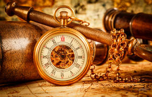 Ornate Antique Pocket Watch Wallpaper