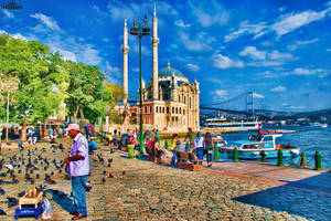 Ortakoy Mosque In Istanbul Wallpaper