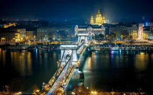 Oslo Yellow Night City Wallpaper