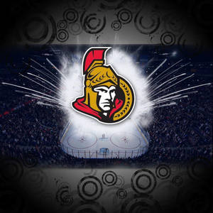 Ottawa Senators Emblem With Fireworks Wallpaper