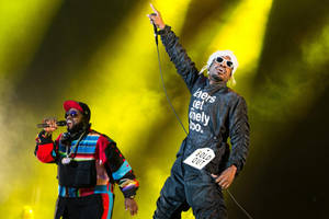 Outkast Big Boi Andrei 3000 Rapper Concert Photo Wallpaper