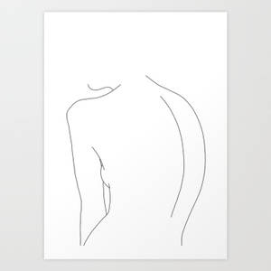 Outline Curved Back Art Wallpaper