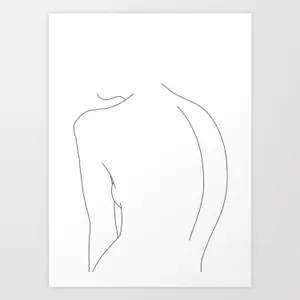 Outline Curved Back Art Wallpaper