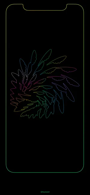 Outline Iphone Screen Gradient Rainbow Wallpaper
