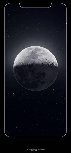 Outline Iphone Screen Moon Display Wallpaper