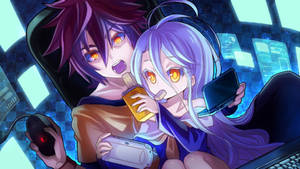 Outwit Your Opponents In The Magical World Of No Game No Life Wallpaper