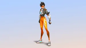 Overwatch 4k Tracer In Blue Wallpaper