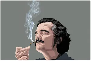 Pablo Escobar Smoking A Cigarette Wallpaper