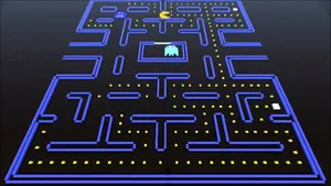 Pac-man Game On A Black Screen Wallpaper