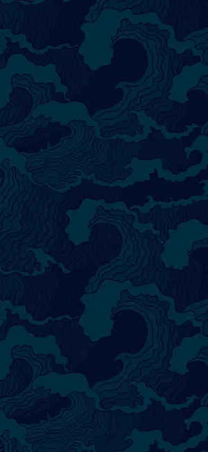 Pacific Blue Topographic Abstract Wallpaper