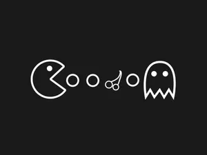 Pacman Dots Cherries And A Ghost Wallpaper