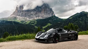 Pagani Zonda In Gardena Pass Wallpaper