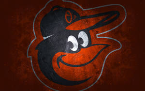 Painted Baltimore Orioles Baseball Logo Wallpaper