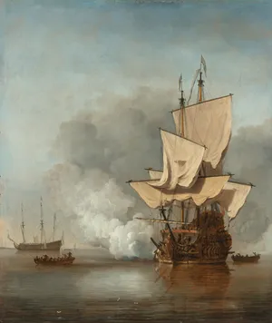 Painted Galleon Ship Wallpaper