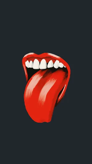 Painted Mouth Tingue Out Wallpaper