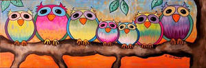 Painted Owls Facebook Cover Wallpaper