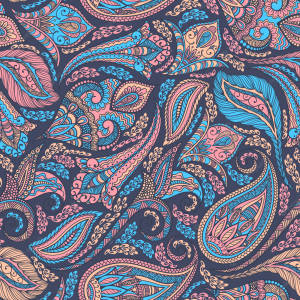 Paisley Print In Blue Wallpaper