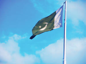 Pakistan Flag Blown By Wind Wallpaper