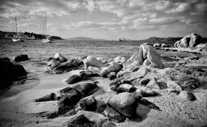 Palau Rock Formations In Grayscale Wallpaper