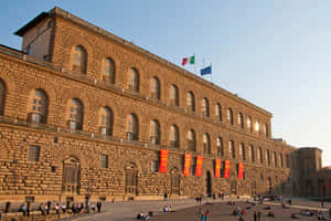 Palazzo Pitti Wall Red Flag Wallpaper