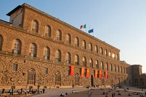 Palazzo Pitti Wall Red Flag Wallpaper