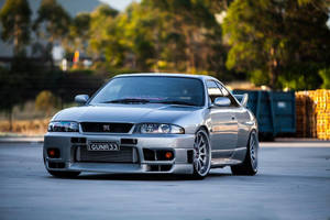 Pale Blue Nissan Skyline Gtr R33 Wallpaper