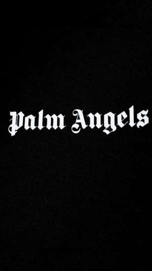 Palm Angels Logo On A Black Background Wallpaper