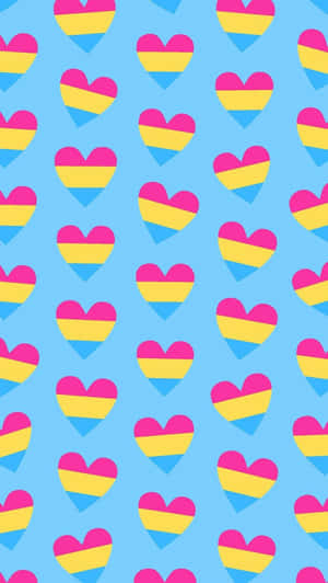 Pan Flag Heartbeat Blue Portrait Pattern Wallpaper