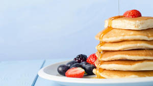 Pancakes And Berries On The Plate Wallpaper