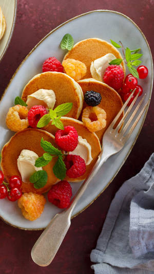 Pancakes With Fruits Wallpaper