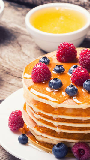 Pancakes With Honey Dip Wallpaper